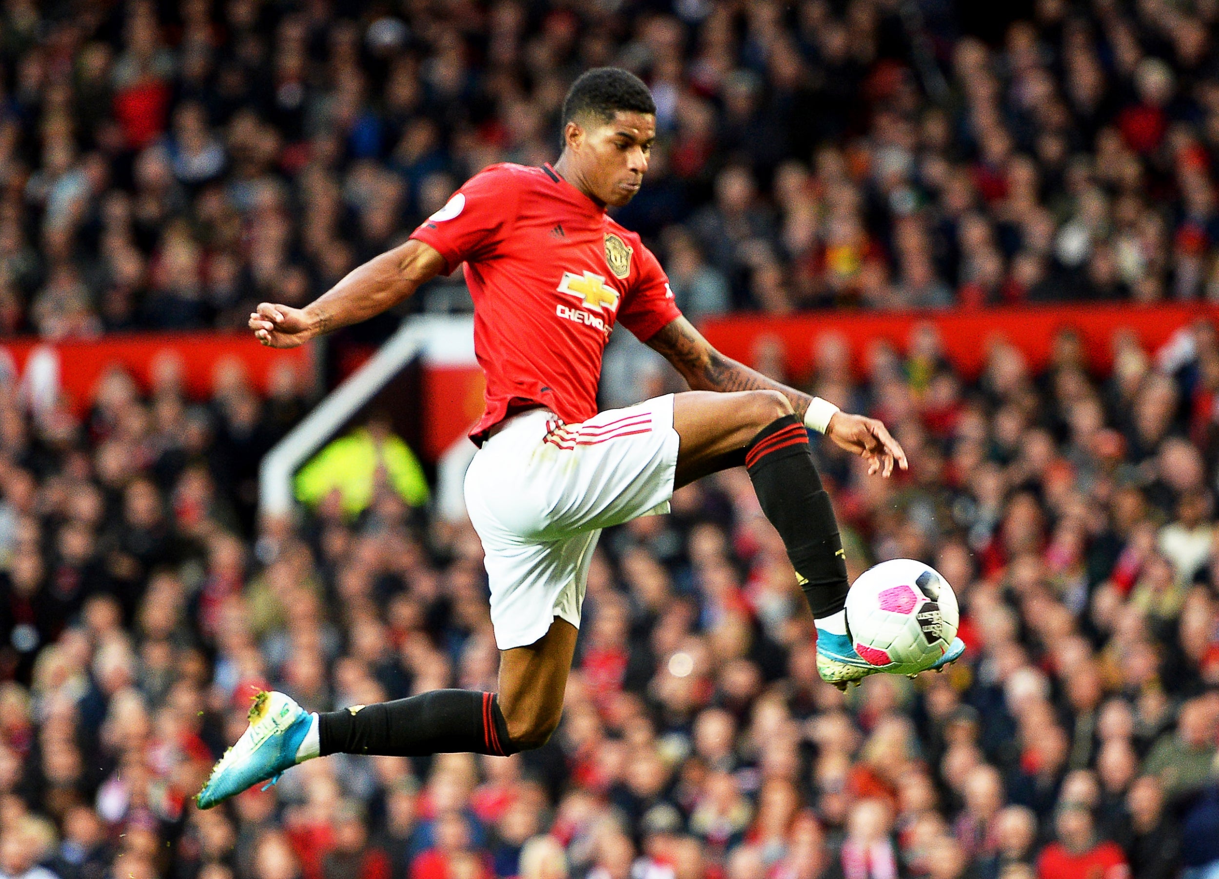 Rashford in action against Liverpool