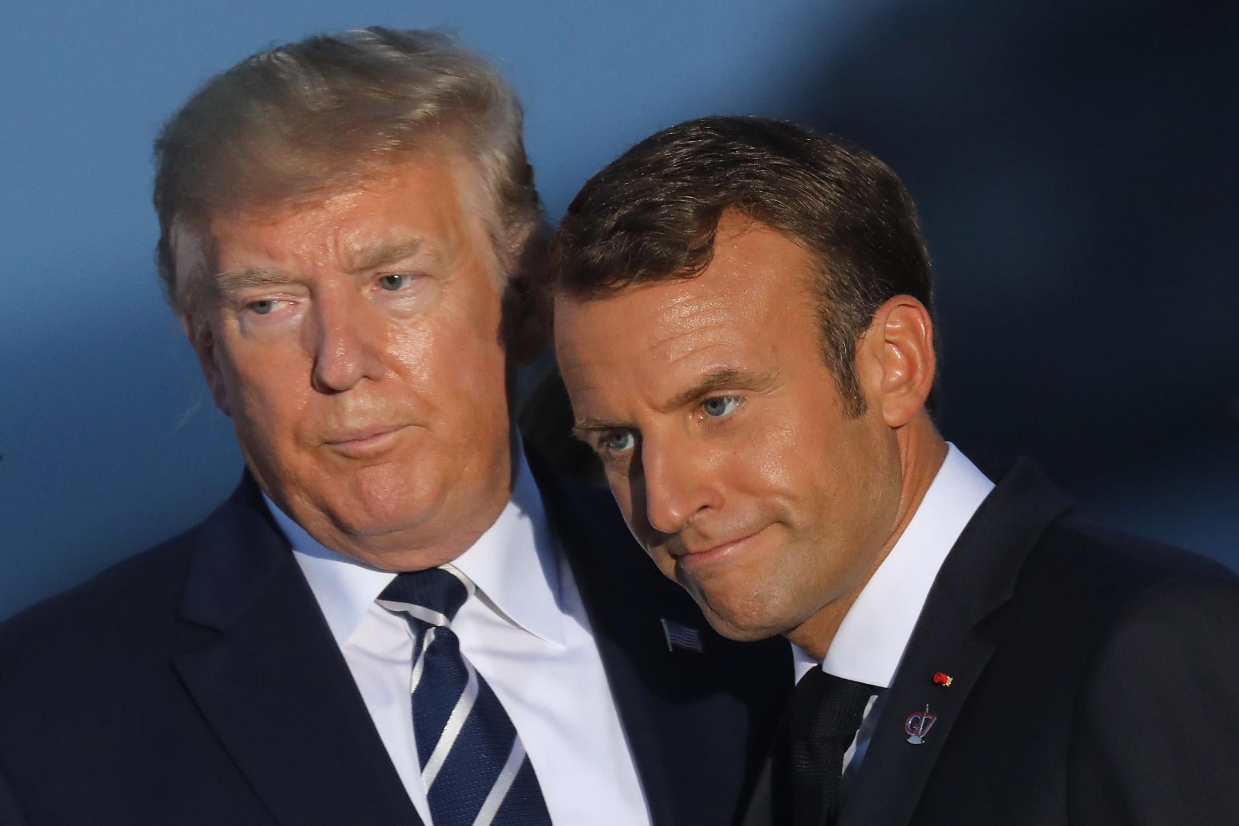 Trump Burst Out Into Description Of Macron S Handshake During First Pentagon Briefing Account Says The Independent The Independent