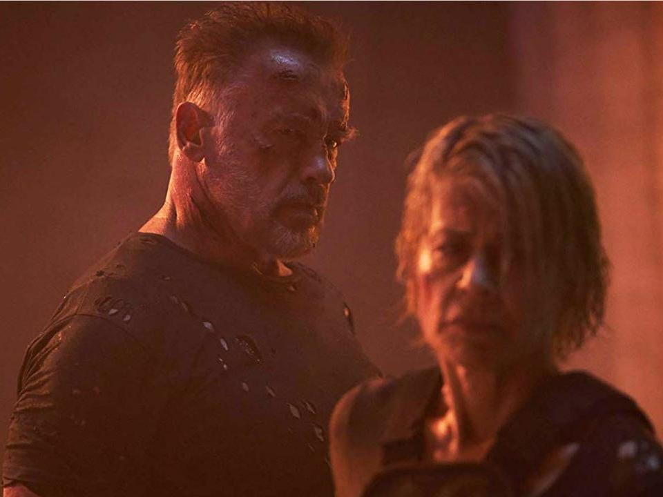 Reunited: Arnold Schwarzenegger and Linda Hamilton in Terminator: Dark Fate