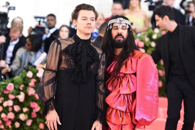 Harry Styles and Alessandro Michele at the 2019 Met Gala