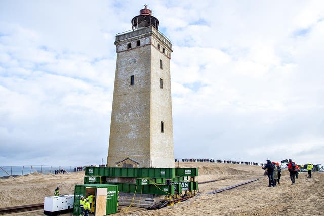 Rubjerg Knude lighthouse once stood 650 feet from the shore