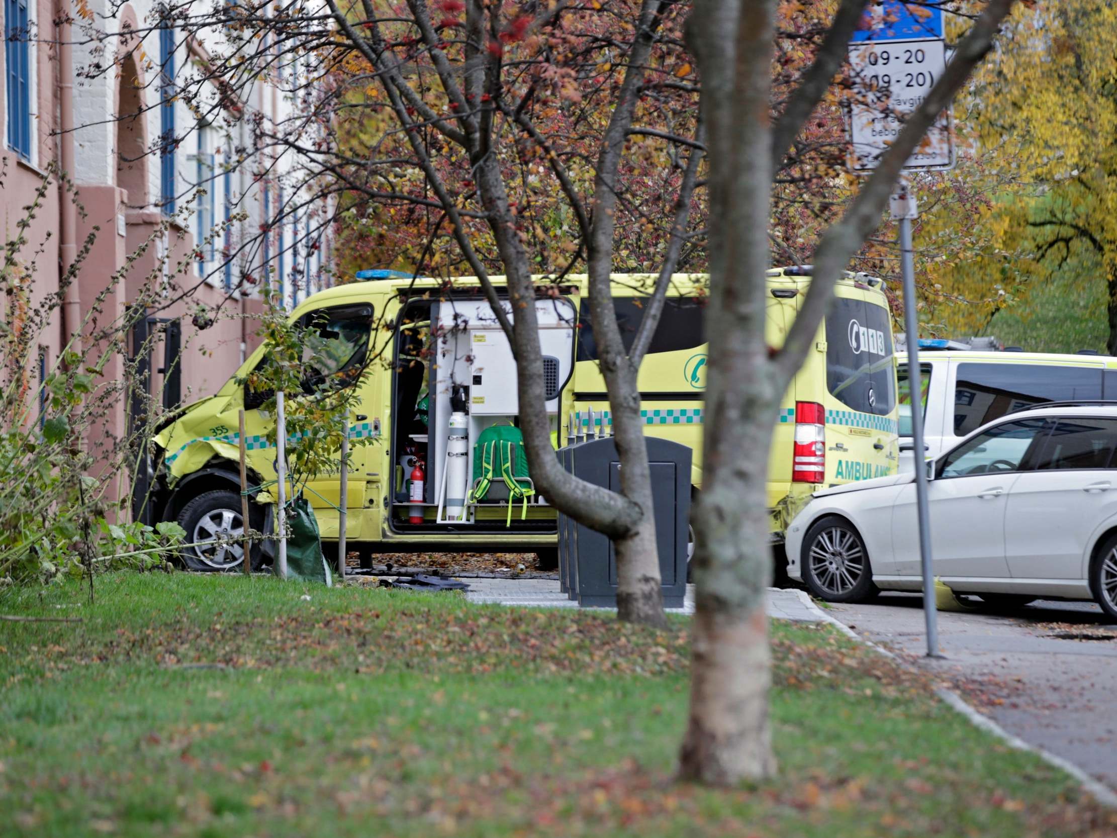 The stolen ambulance crashed on the side of a road