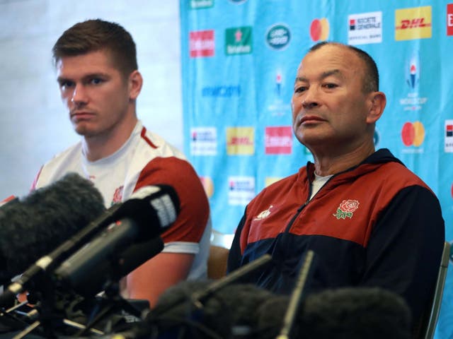 Eddie Jones and Owen Farrell made a surprise appearance at England's press conference