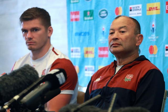 Eddie Jones and Owen Farrell made a surprise appearance at England's press conference