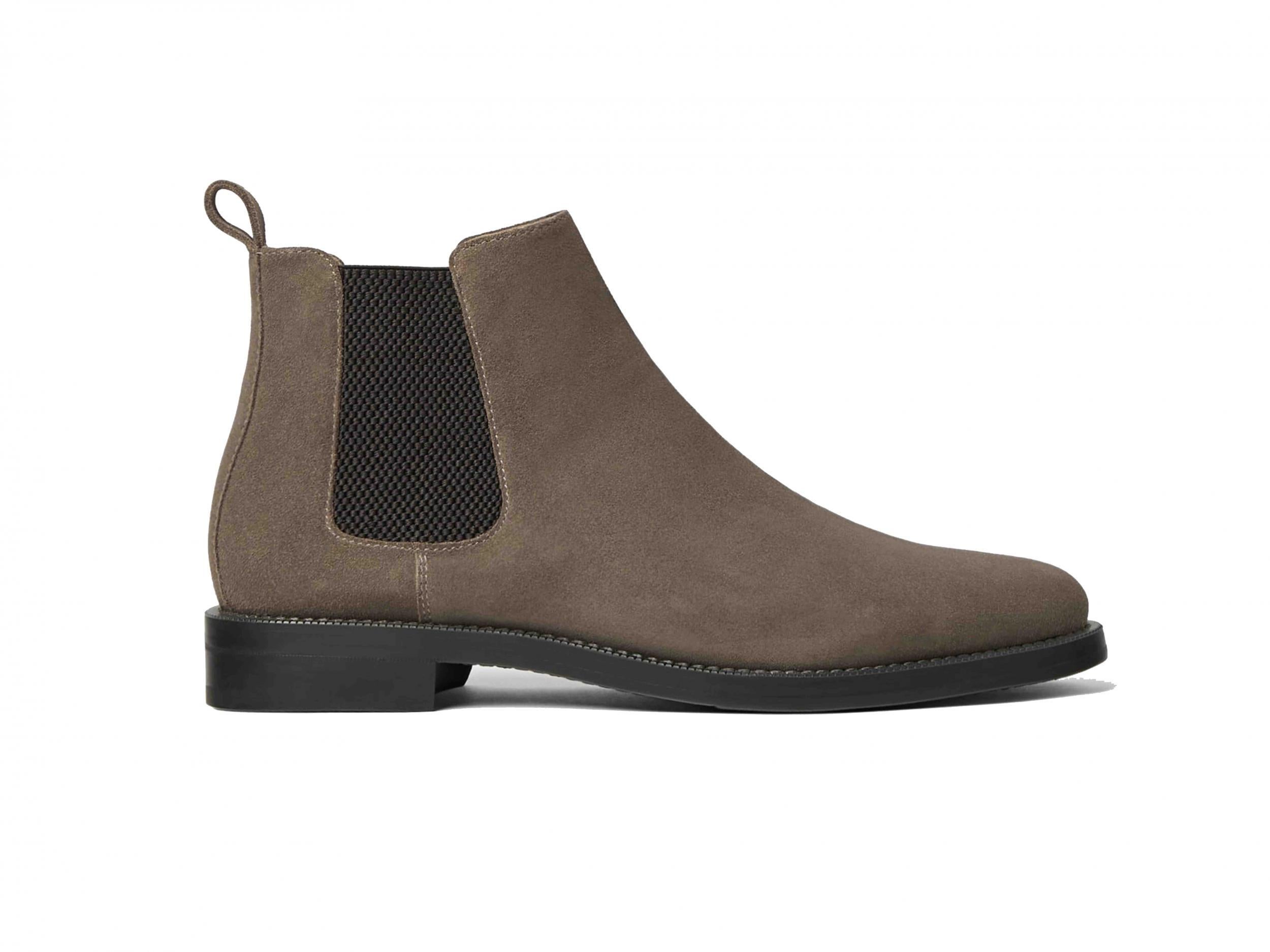 mens grey leather boots uk