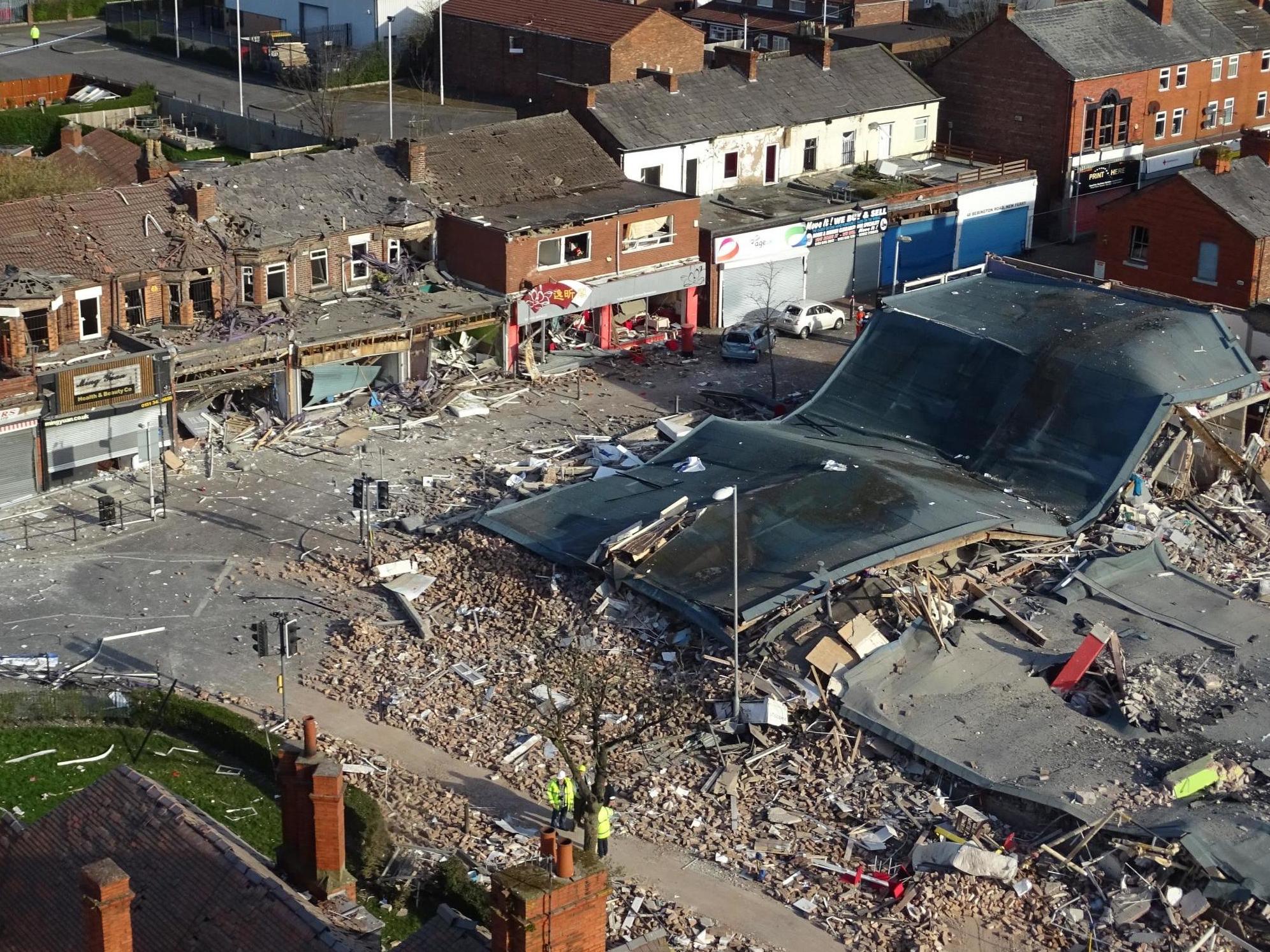 The blast damaged 63 properties and injured 81 people in New Ferry, Wirral, Merseyside