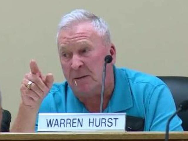 County commissioner Warren Hurst made the comments during a meeting on the Second Amendment