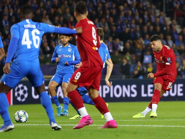 Alex Oxlade-Chamberlain drives home Liverpool's opener