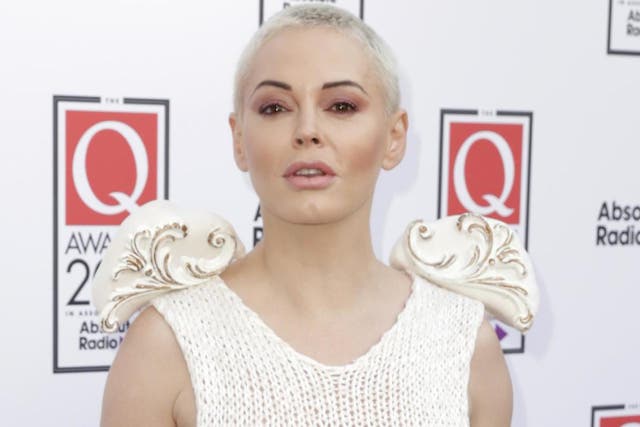 Rose McGowan attends the Q Awards 2019 at The Roundhouse on 16 October, 2019 in London, England.