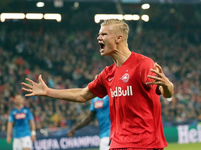 Salzburg's Norwegian forward Erling Haaland