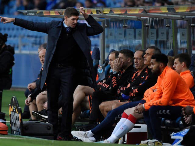 Steven Gerrard on the touchline during the 1-1 draw