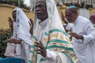 IPOB supporters and members of the Yahveh Yashua Synagogue celebrate Shabbat