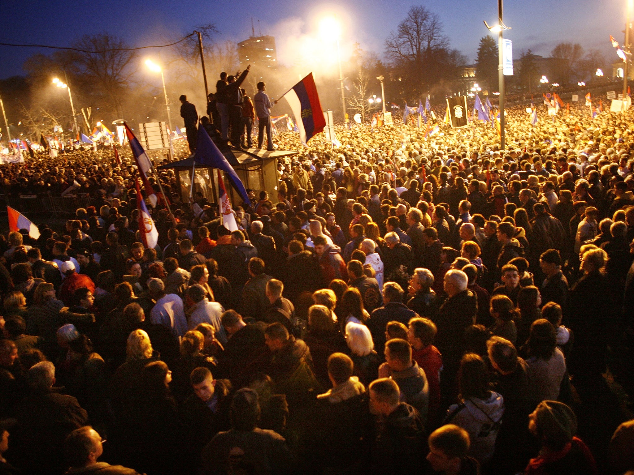 Over 100,000 protesters gather in Belgrade to rally against Kosovo’s declaration of independence in 2008