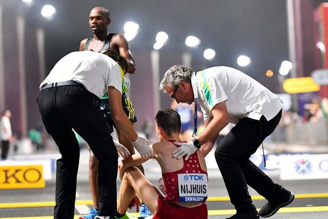 The World Championships marathon in Doha was held at midnight to combat the heat