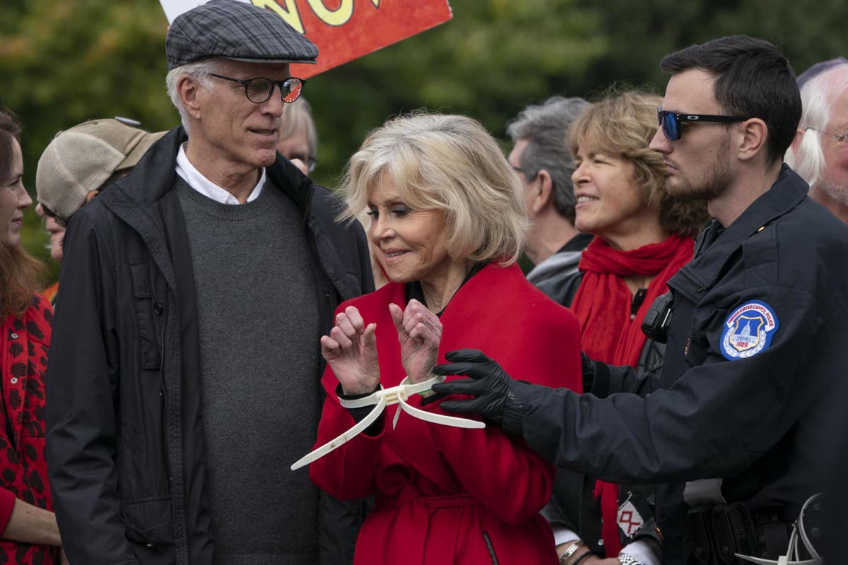 Jane Fonda workout resurrected for TikTok video to promote climate campaign