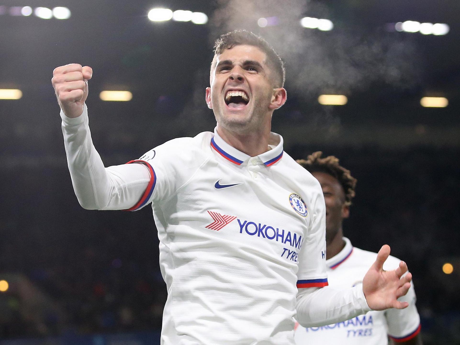 Christian Pulisic of Chelsea celebrates after scoring
