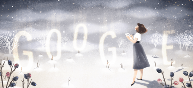 The Google Doodle marking what would have been Sylvia Plath's 87th birthday