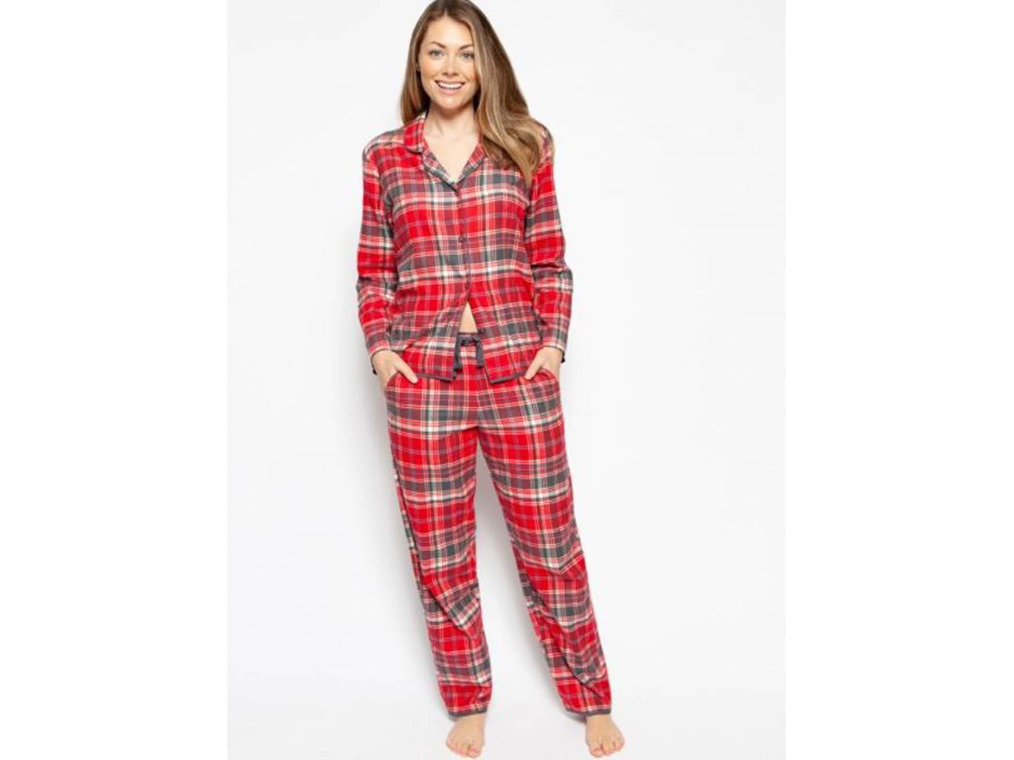 Clothing Unit Mens Loungewear Brushed Check Flannel Cotton Pyjama Set Winter Warm Fleece Pjs