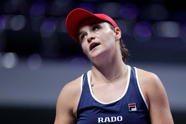 Ashleigh Barty reacts during her defeat to Kiki Bertens