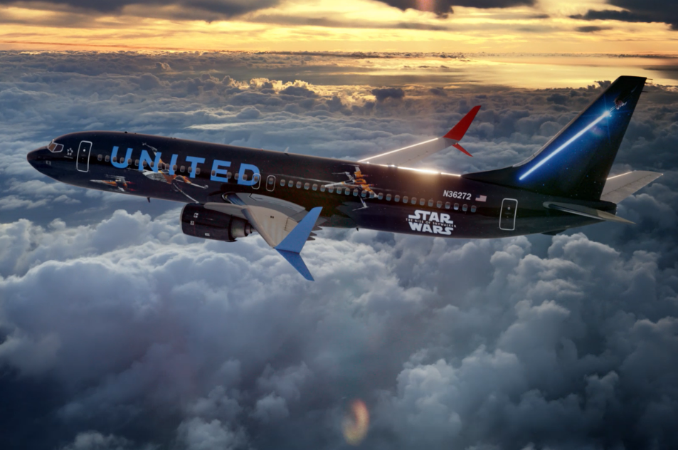 United has launched a Star Wars-themed plane ahead of the release of the new film