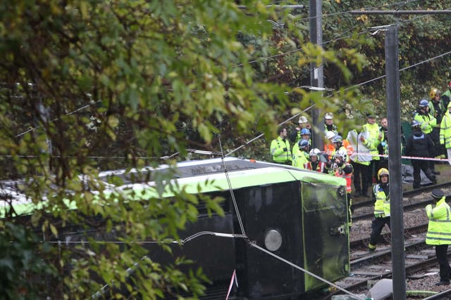 The tram was travelling at nearly four times the speed limit when it derailed