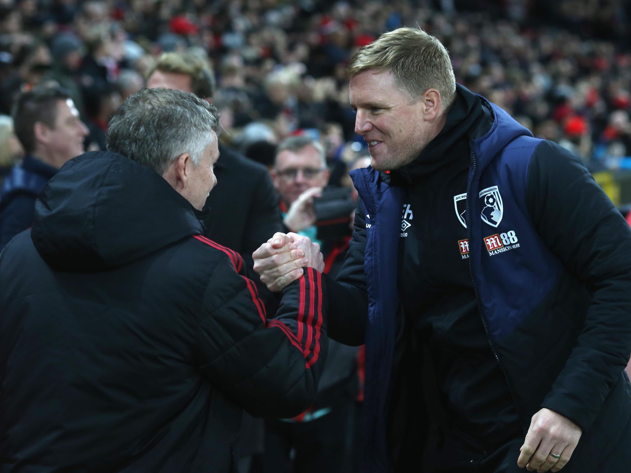 Eddie Howe has praised how Ole Gunnar Solskjaer has handled pressure at Manchester United