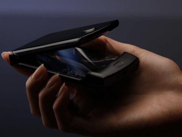 A leaked photo of the revamped Motorola Razr flip phone