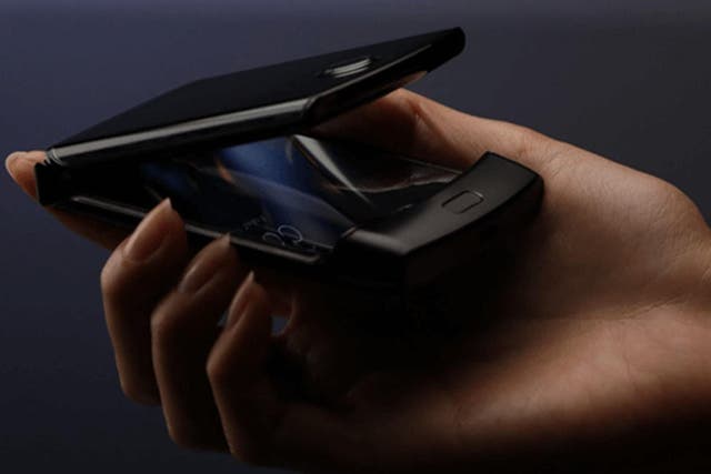 A leaked photo of the revamped Motorola Razr flip phone