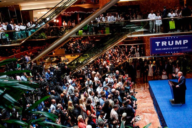 Mr Trump announced his bid for the presidency from Trump Tower in Manhattan