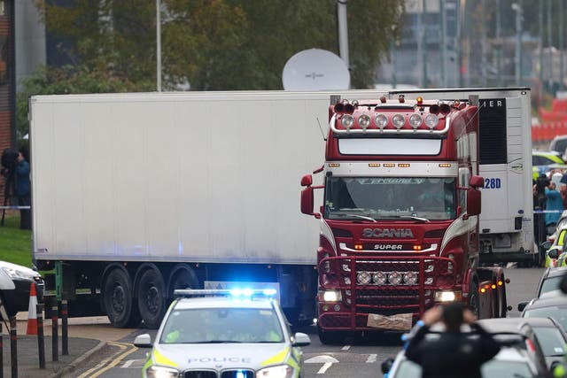 The bodies of 39 Vietnamese migrants were found in the back of a lorry in Grays, Essex on 23 October 