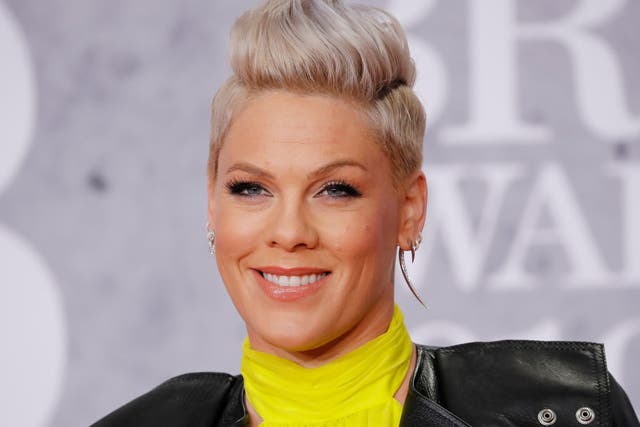 <p>File: Pink attends the BRIT Awards in 2019</p>