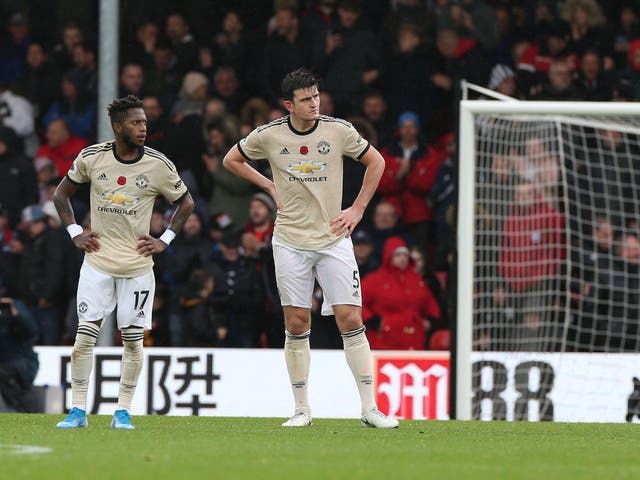 Manchester United slipped to a 1-0 defeat at a wet Vitality Stadium