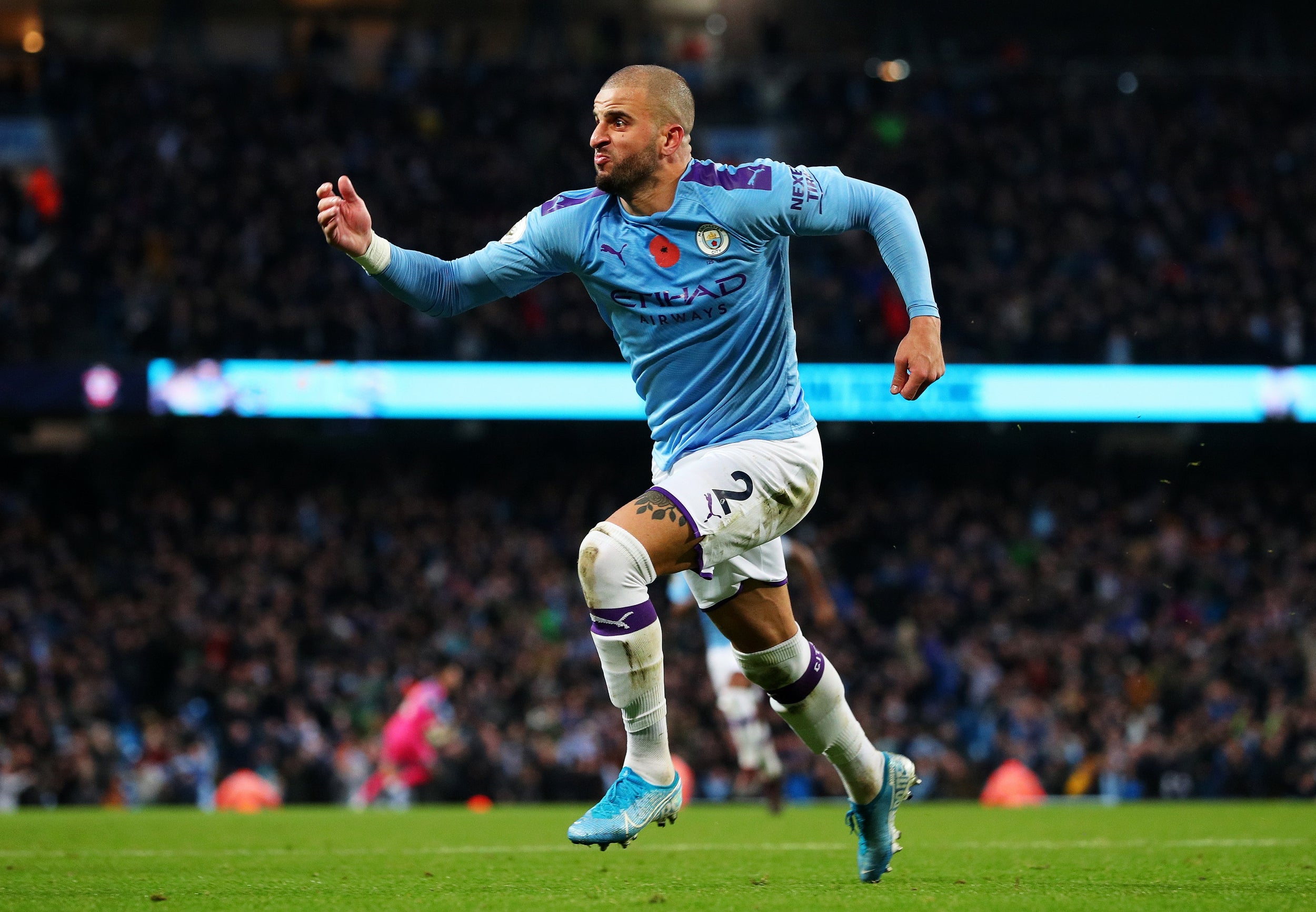 Kyle Walker had a hand in both goals as City fought back to win against Southampton (Manchester City FC via Getty)