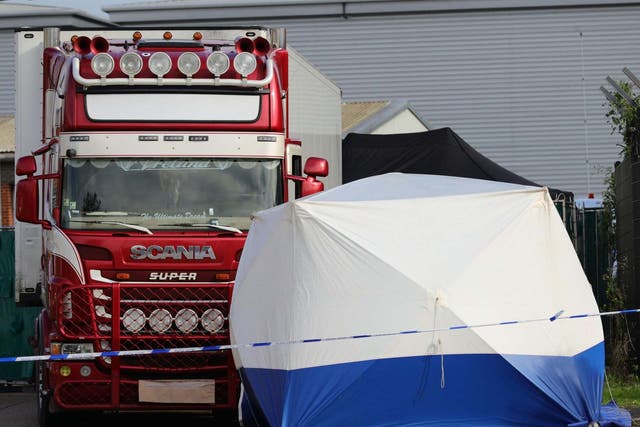 39 bodies were found inside a lorry container on Waterglade Industrial Park in Grays, Essex