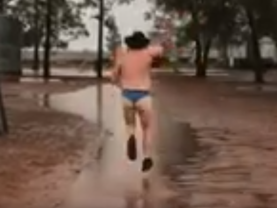One farmer was so overjoyed he ran outside in just his underpants and a hat