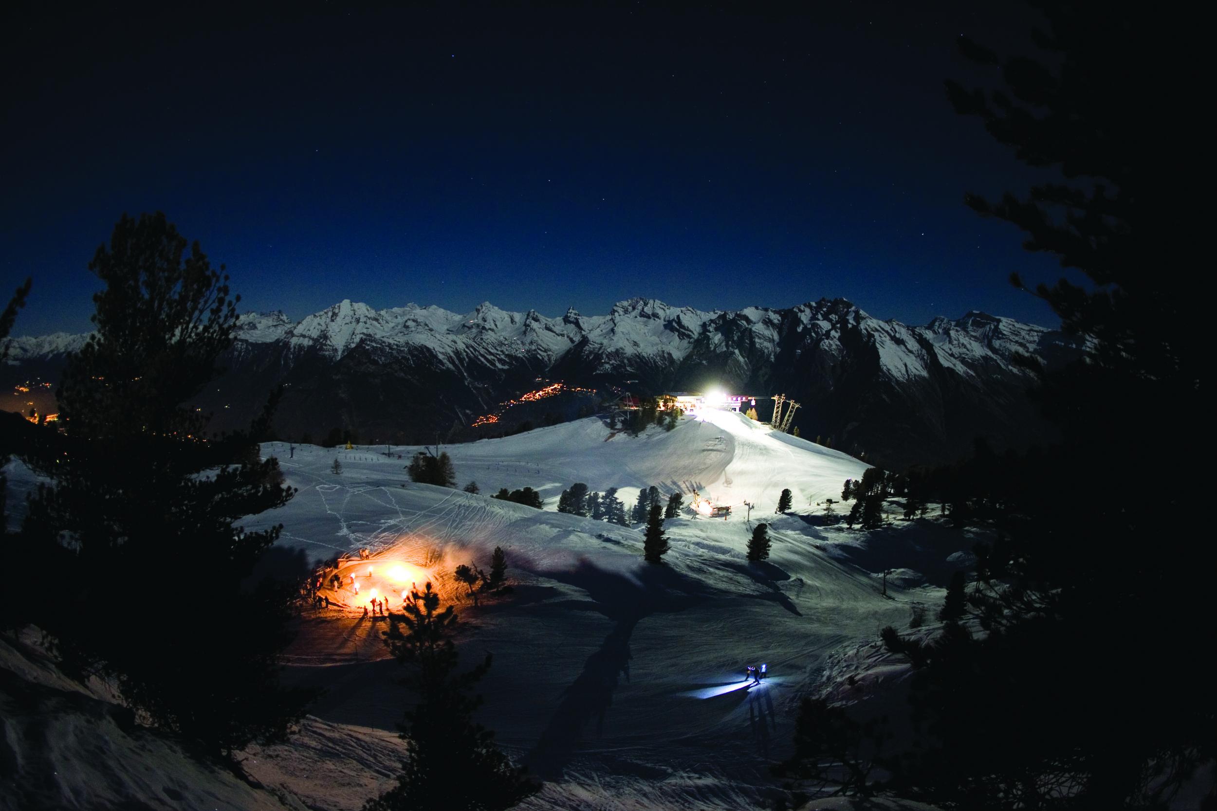 Night-skiing in Nendaz