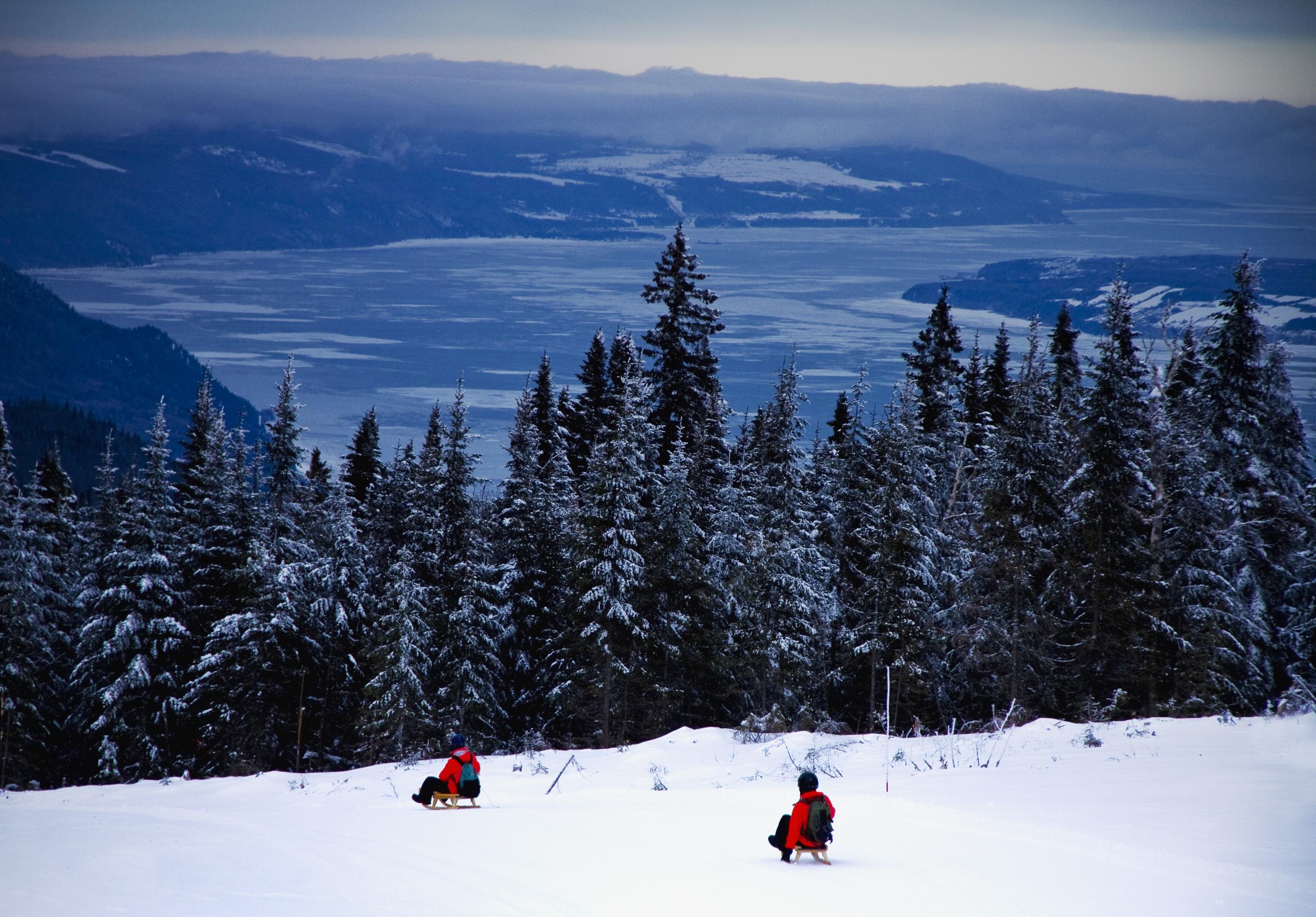 Swap skis for sledding in Le Massif