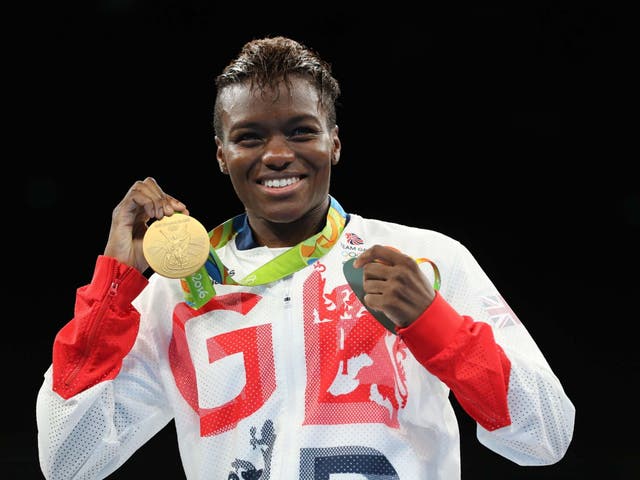 Nicola Adams celebrates winning gold at the Rio Olympics in 2016