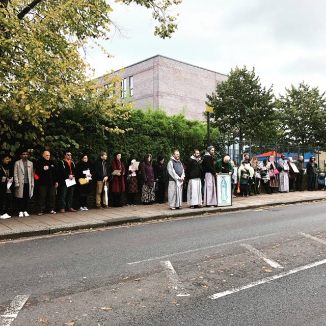 Protesters gathered outside BPAS Streatham on Sunday