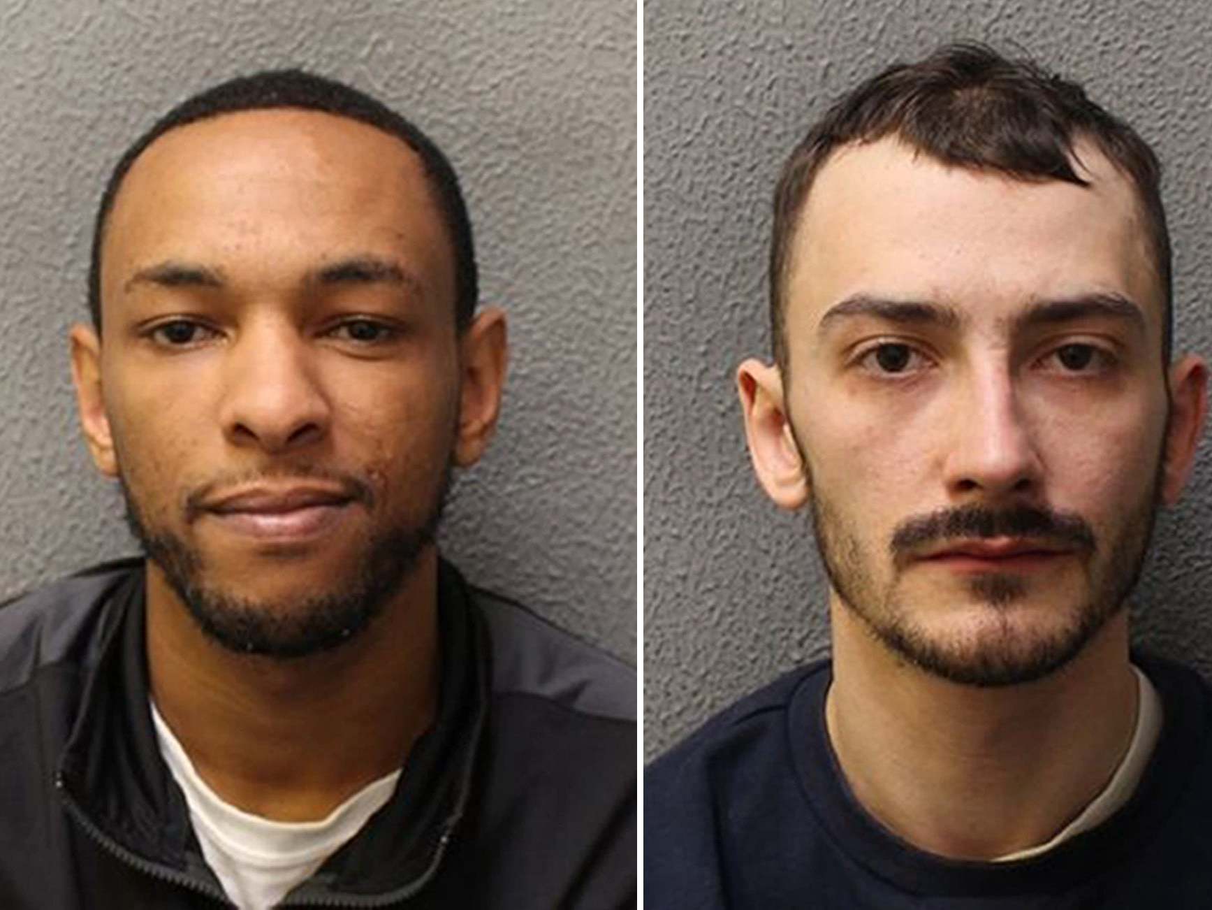 Ashley Smith (left) and Jordan Northover who admitted their roles in trying to rob Premier League stars Sead Kolasinac and Mesut Ozil in a moped ambush