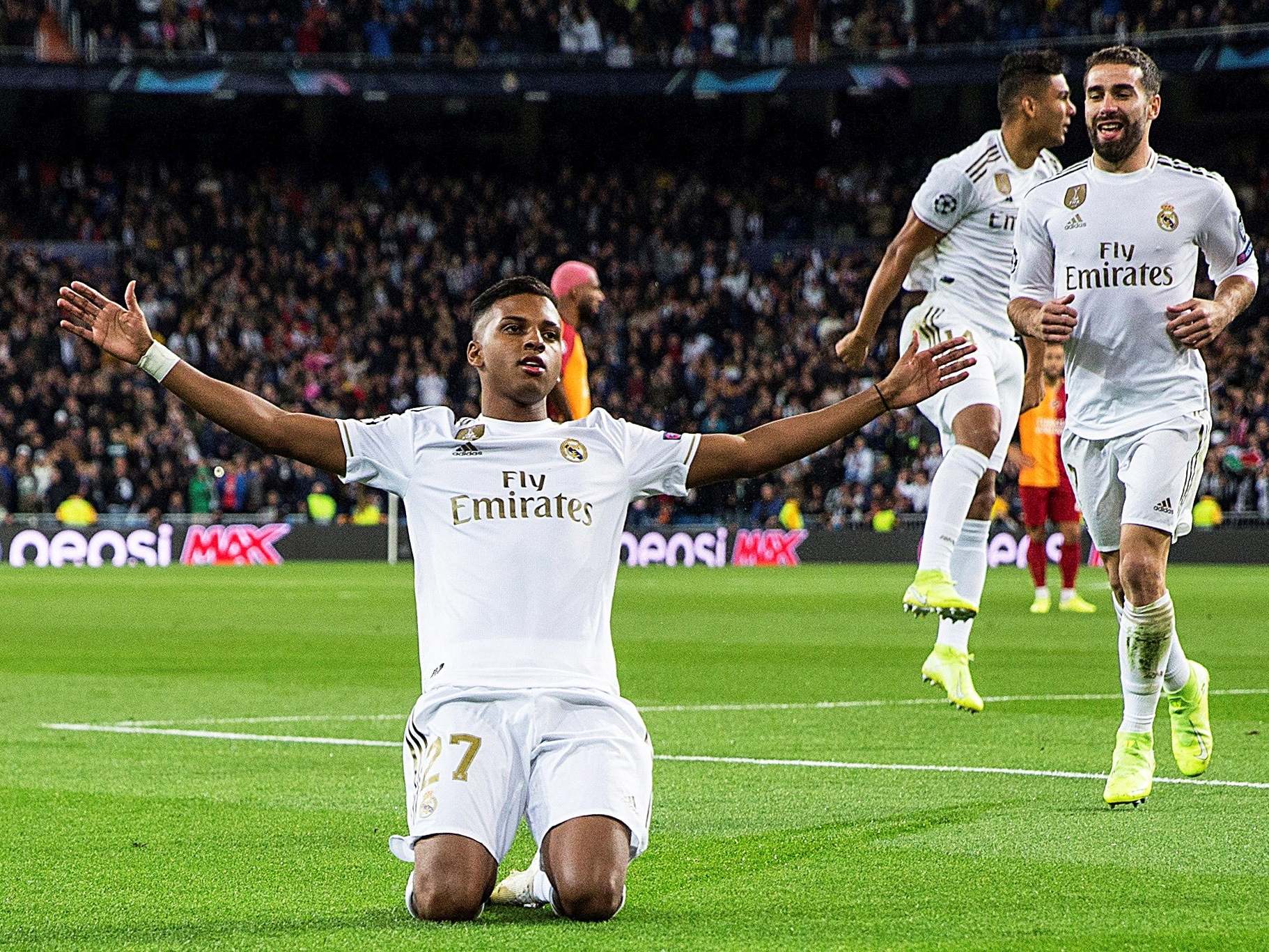 Rodrygo celebrates after scoring Real Madrid's second goal