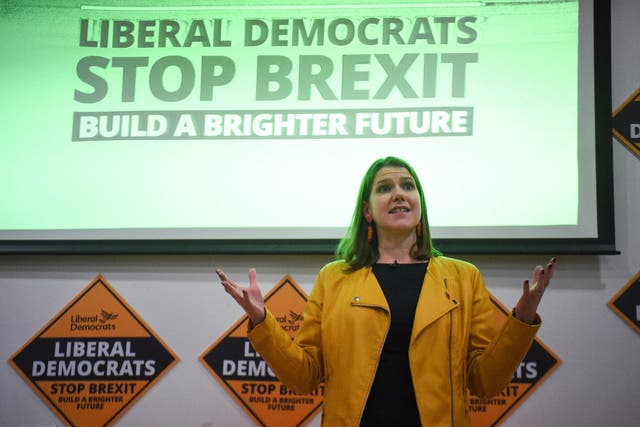 Liberal Democrat leader Jo Swinson, pictured at the launch of former Tory MP Sam Gyimah's election campaign in Kensington, has agreed to the electoral pact after ruling out working with Jeremy Corbyn