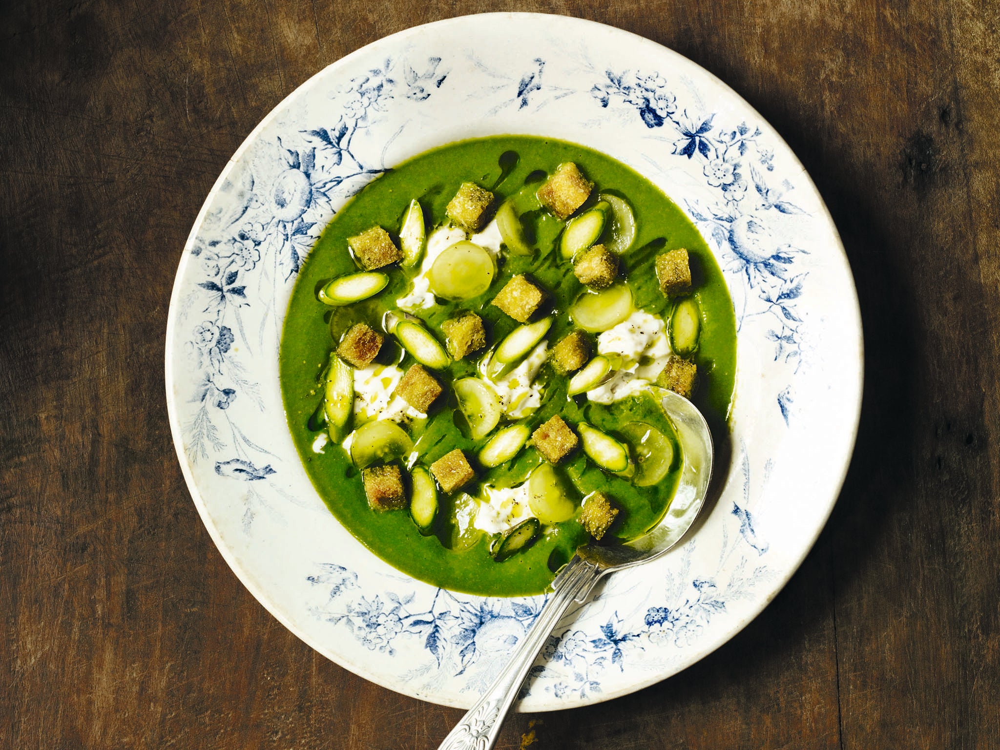 Lovage pairs brilliantly with gorgonzola, asparagus and grapes