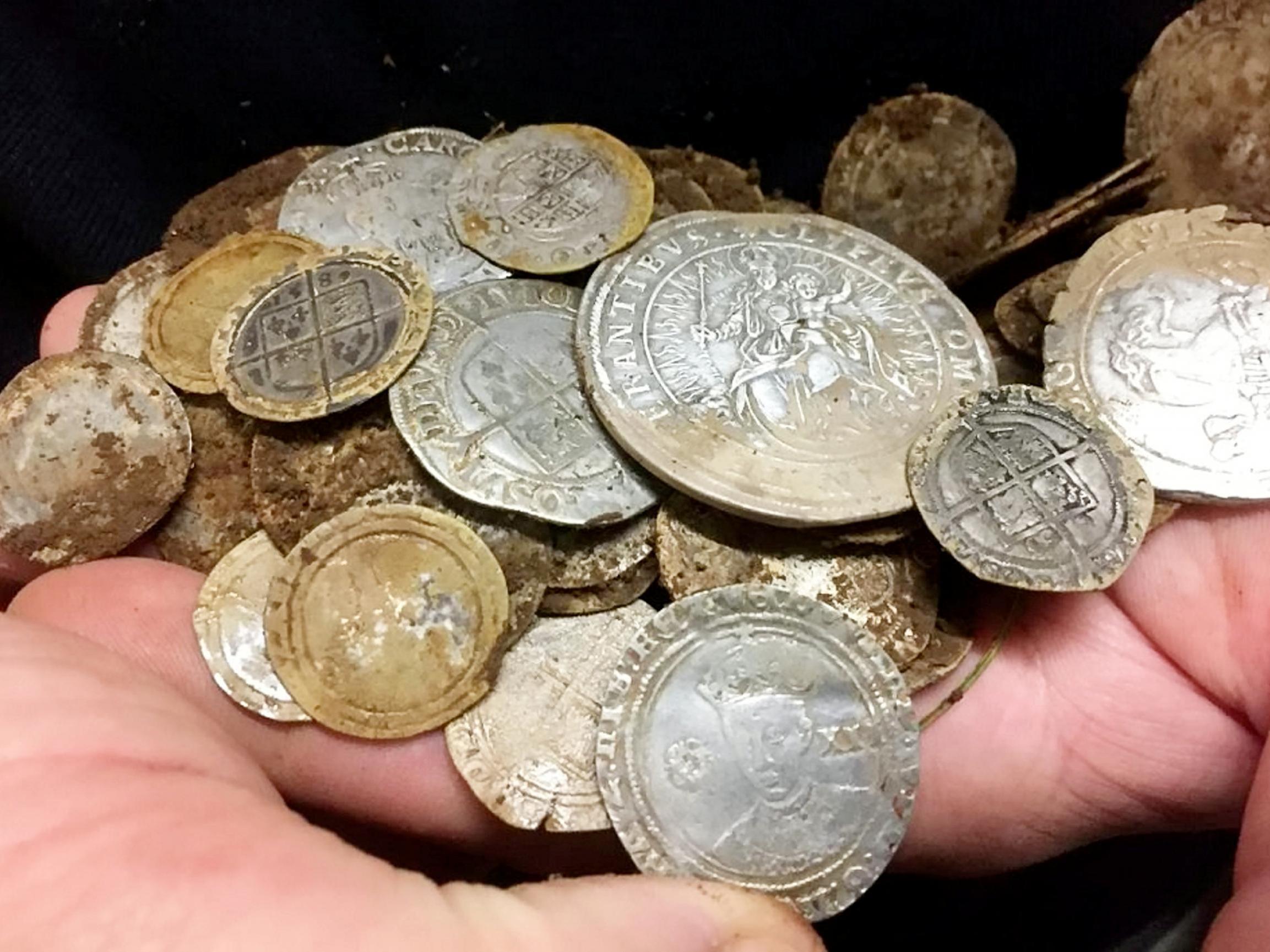 The stash of coins found in a field in Northern Ireland