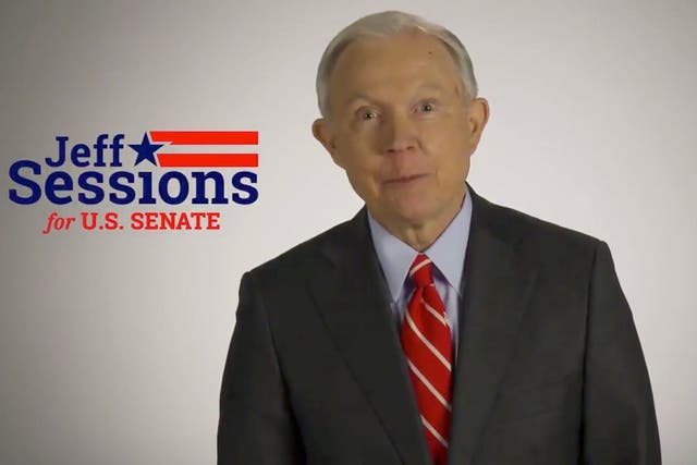 Jeff Sessions speaks in a campaign video posted to social media