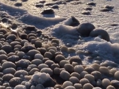 The balls of ice were found on Hailuoto Island, Finland