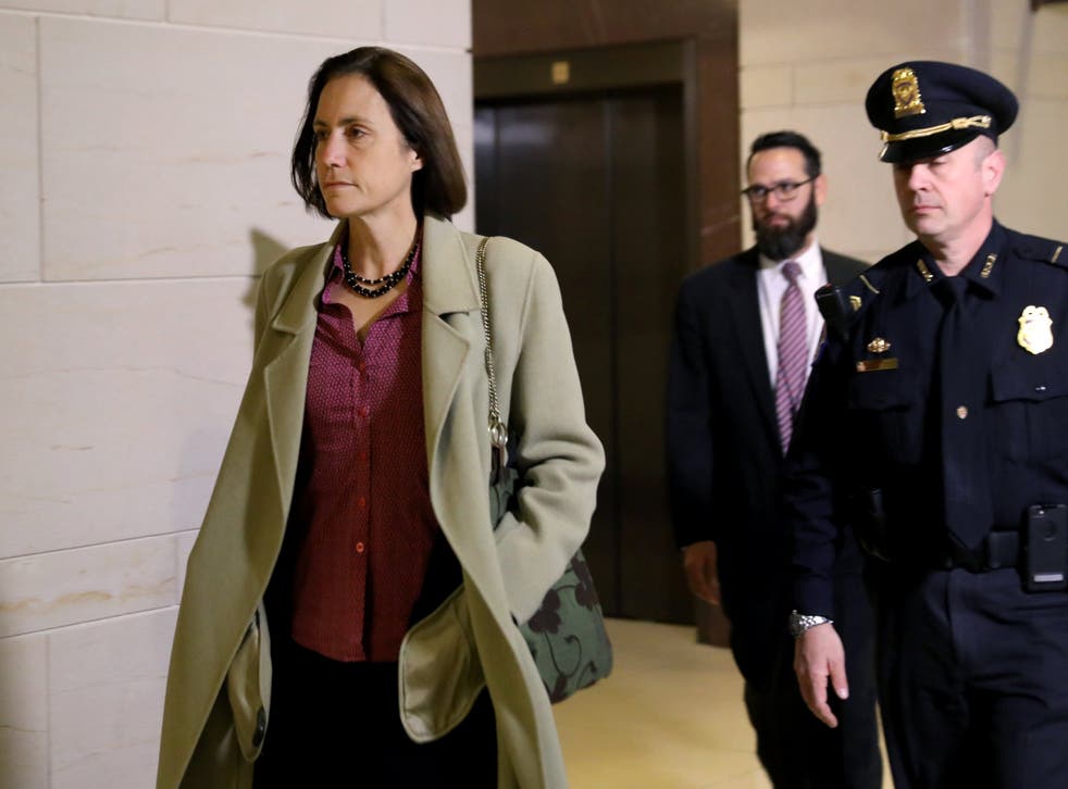 Fiona Hill, former senior director for European and Russian affairs on the National Security Council, arrives to review her testimony in the impeachment hearings