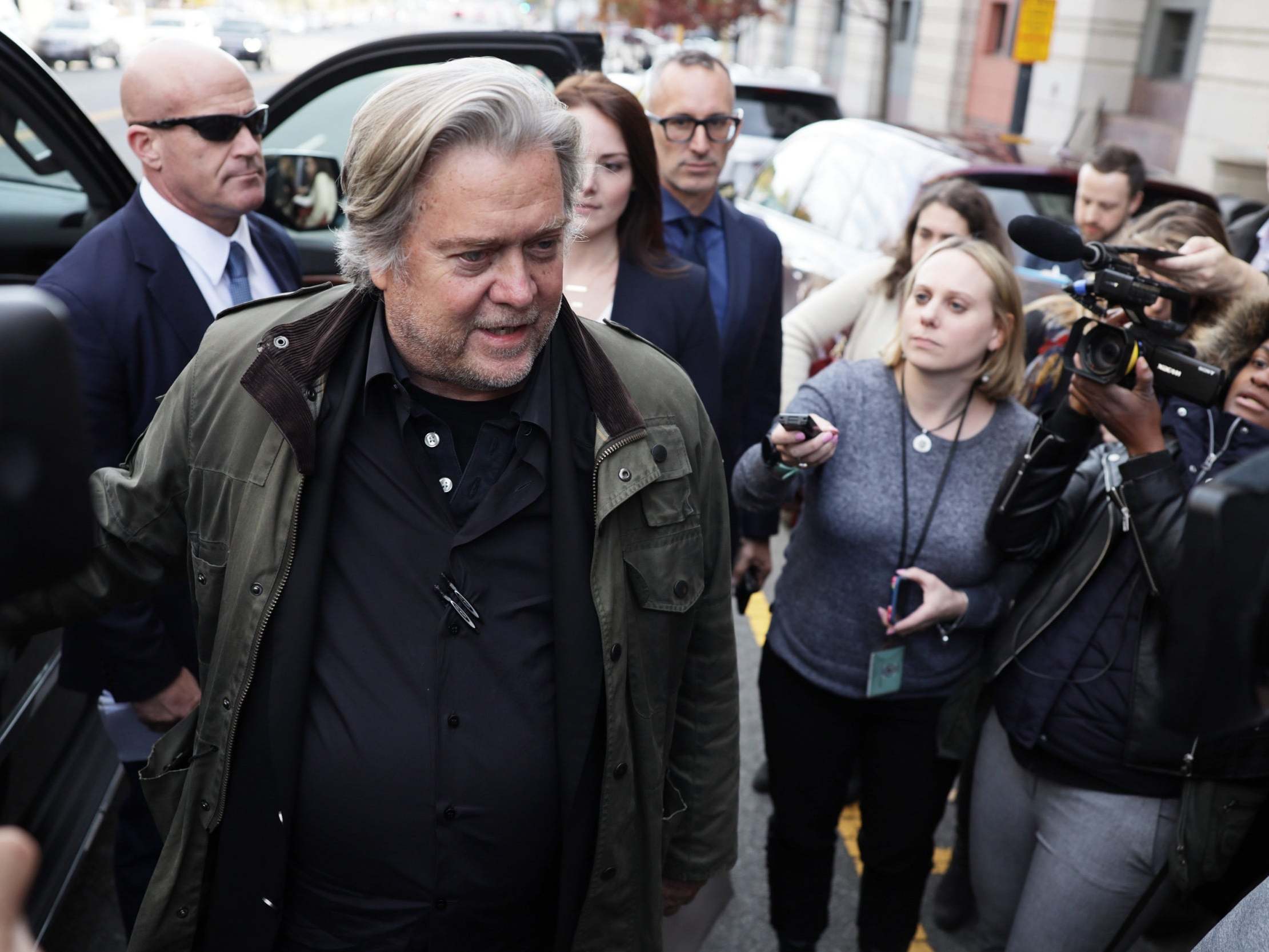 Former White House official Steve Bannon appeared as a witness in the trial of Roger Stone.