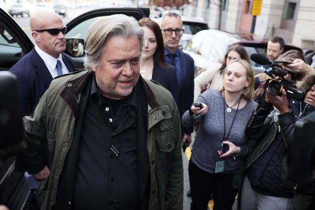 Former White House official Steve Bannon appeared as a witness in the trial of Roger Stone.