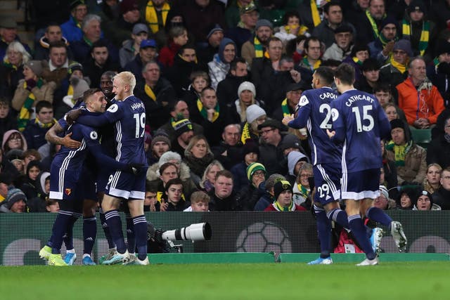Watford recorded their first win of the Premier League season at Norwich on Friday night